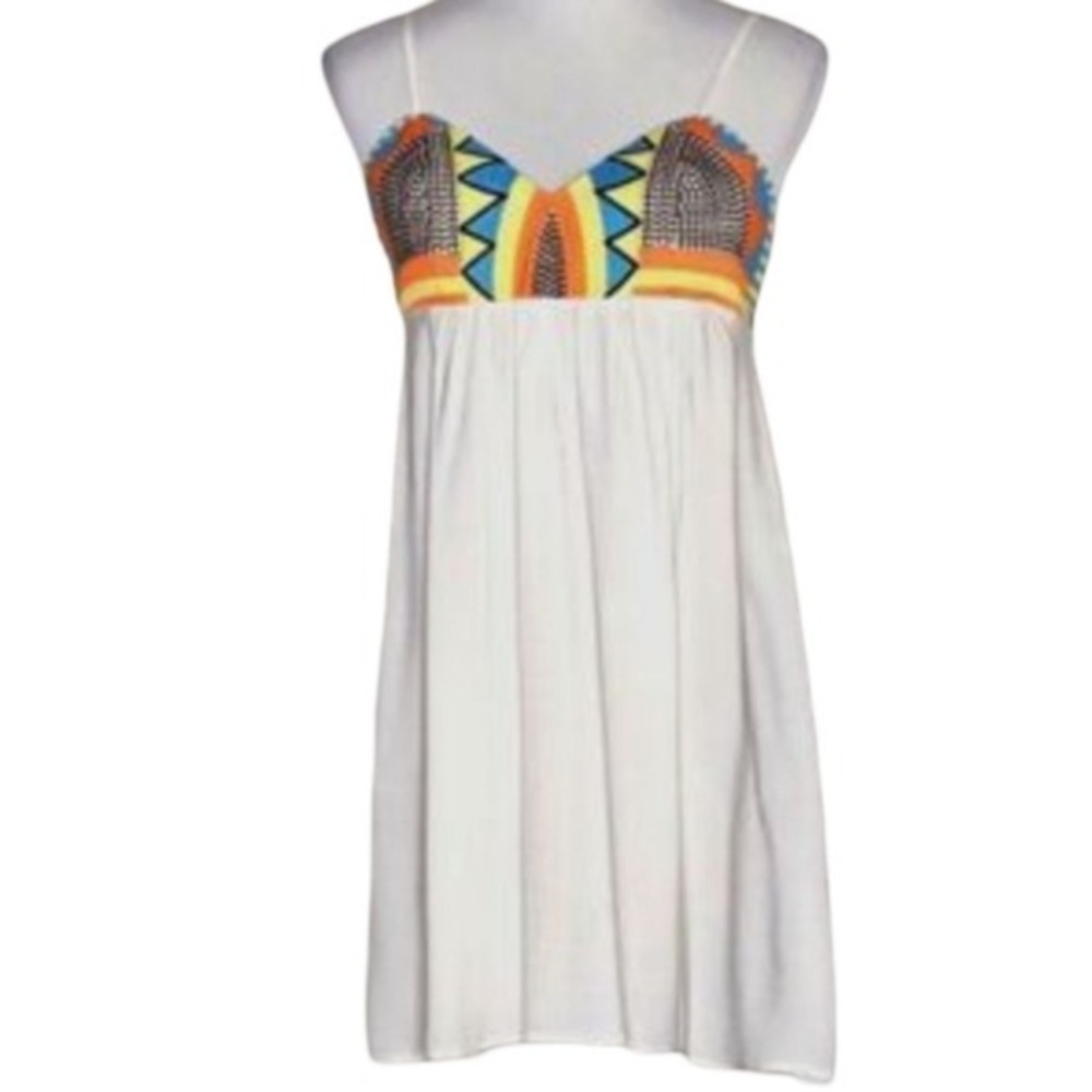 Love stitch orange blue yellow & white boho embroidered top size small new!!!